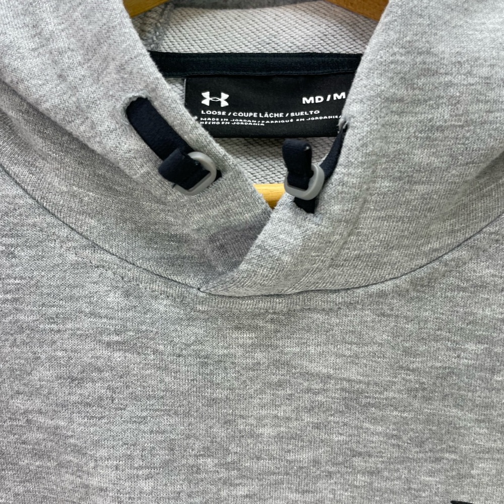Under Armour Hoodie Mens Medium Gray Hunting Loose Fit Performance Pullover - Picture 3 of 10